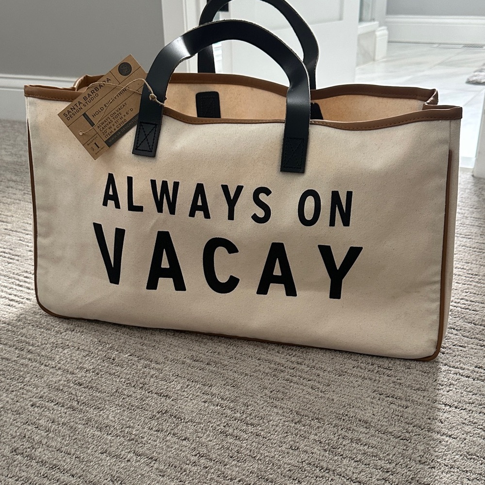 Santa Barbara Design Studio Canvas Tote Bag with Black Handles